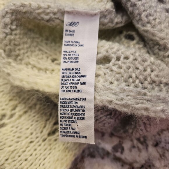 Knit Infinity Scarf Gray & Yellow Ombre Lightweight Womens AEO - Picture 2 of 3